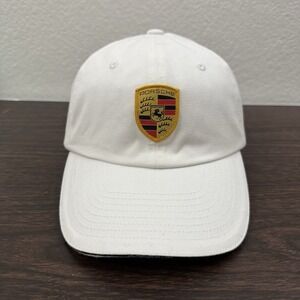 Porsche Hat Cap Strapback White Driver's Selection Baseball Crest Logo Dad